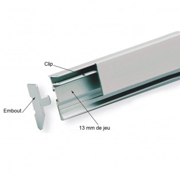 Profil en U inégal à clip R802 pour le haut longueur 6 mètres