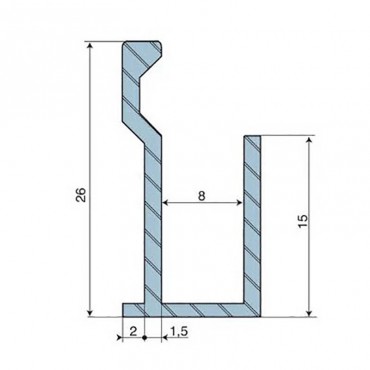 Profil en U inégal R900 pour le bas longueur 6 mètres