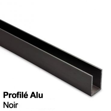 Profilé Alu U15 - Noir -...