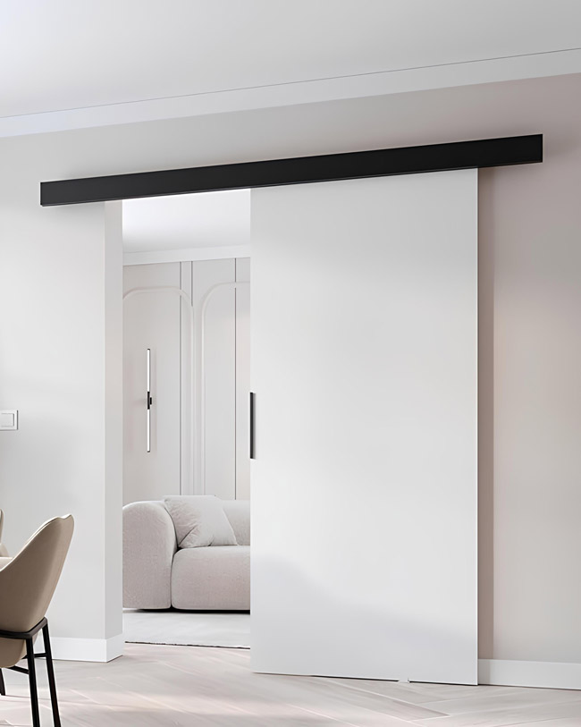 Porte coulissante en verre fixation murale